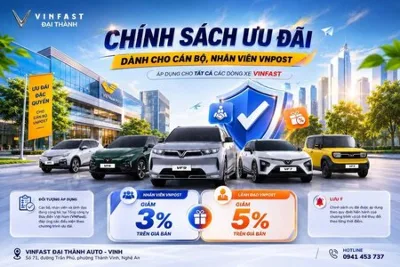 CÁN BỘ, NHÂN VIÊN VNPOST NHẬN ƯU ĐÃI ĐẾN 5% KHI MUA XE ĐIỆN TẠI VINFAST ĐẠI THÀNH AUTO – VINH